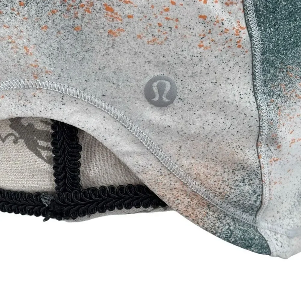 Lululemon‎ High Neck Running/Training Tank Spray Camo Silver Blue Multi
